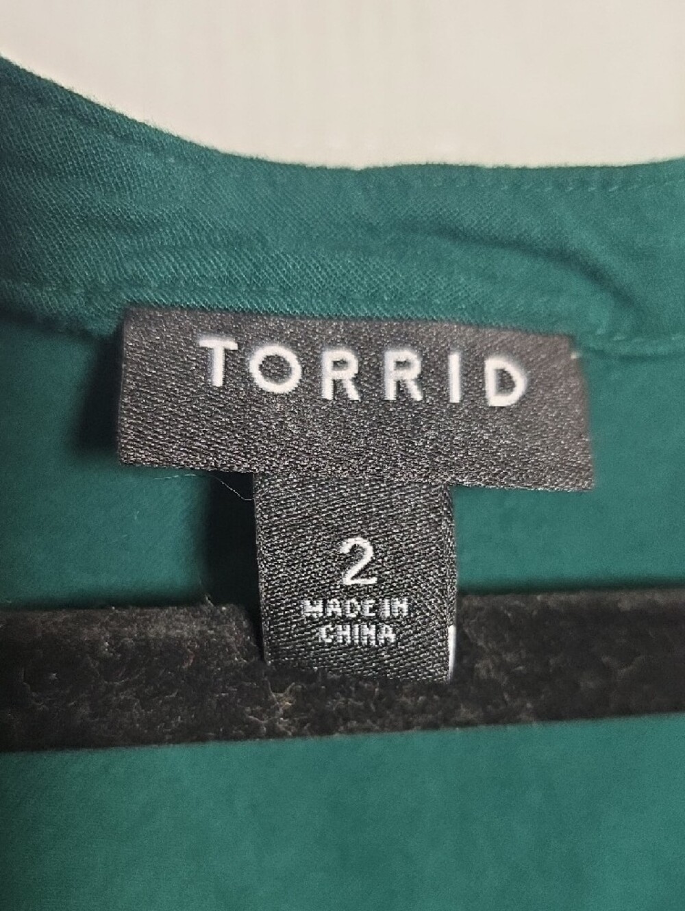 186 Torrid 2 2X Dark Teal Zip-Front Drawstring Tunic Shirt - Picture 3 of 5